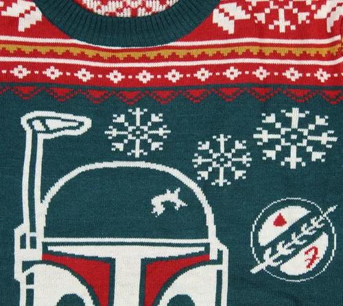 Vista 3 de Star Wars Boba Fett The Mandalorian - Suéter de invierno con licencia, Verde