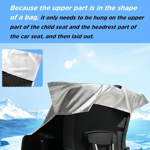 Vista 4 de Funda de parasol para asiento de automóvil para bebé con bolsa de almacenamiento gratuita incluida, protector de calor para asiento de automóvil