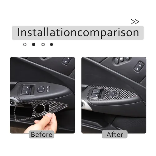 Vista 3 de PIUGILH Adhesivos para cubierta de marco de interruptor de elevación de ventana de automóvil, adhesivo de decoración de panel de fibra de carbono