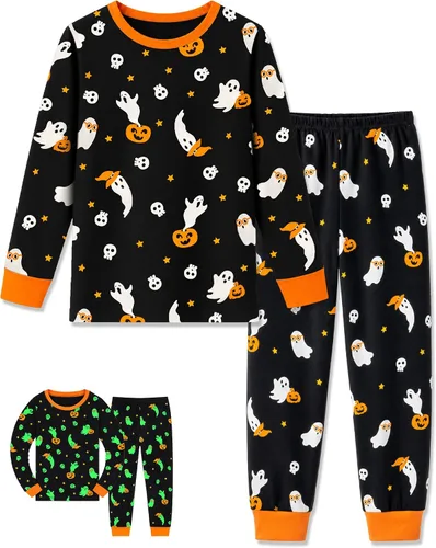 Vista 11 de HONGTEYA Conjunto de ropa de algodón de manga larga para niños y niñas 3-8T 1 coche de Navidad larga