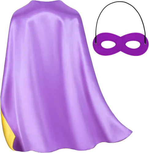 Vista 11 de Capas y máscaras de superhéroe de doble cara para niños, perfectas para Navidad, Halloween, cosplay y fiestas