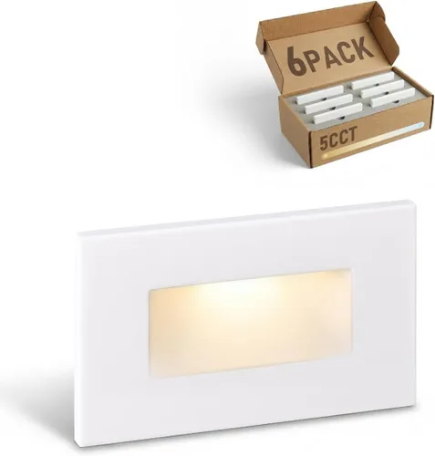 Vista 10 de LEONLITE Paquete de 6 luces LED 5CCT de 120 V, verticales, color blanco