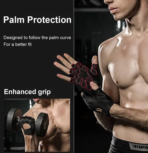 Vista 2 de SUJAYU Guantes de entrenamiento para mujeres y hombres, guantes de gimnasio, guantes de levantamiento de pesas para hombres, guantes