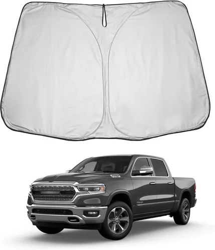 Vista 10 de LUWU Parasol para parabrisas para Dodge RAM 1500 y 2500 2009-2018 - Parasol para ventana delantera con bloqueo de rayos UV