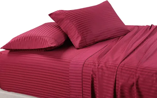 Vista 11 de sheetsnthings Juego de 2 fundas de almohada estándar de 300 hilos beige a rayas, tamaño Queen