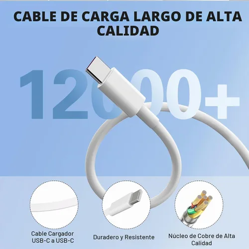 Vista 6 de Cargador para iPhone 17 16 15 de carga rápida, 40 W de doble puerto A/C, cargador de teléfono de carga rápida USB C, cable de carga rápida de 10