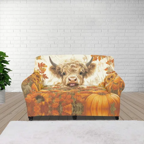 Vista 84 de Horeset Funda elástica para silla con diseño de flores hippie otoñales, funda para sofá, lavable, protección de muebles con espuma antideslizante