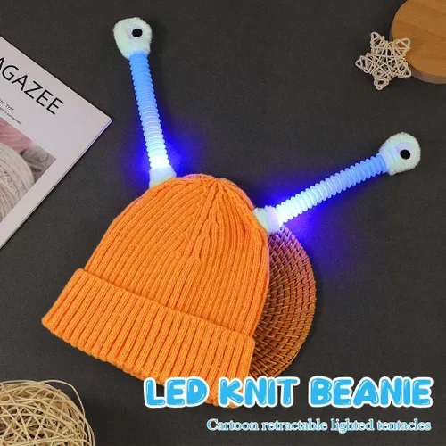 Vista 4 de Gorro de punto con luces LED para adultos y niños