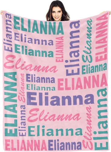Vista 10 de Manta personalizada con nombre, manta personalizada con nombre, manta personalizada para adultos, niños y bebés, manta personalizada con monograma