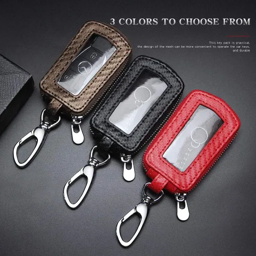 Vista 5 de Funda Universal Premium para Llavero de Coche de Cuero Genuino Portador de Llavero Inteligente de Coche para Llavero Remoto