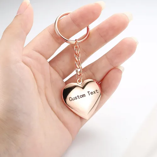 Vista 3 de Jewenova Llavero personalizado con medallón de fotos, llavero con colgante de fotos para mujeres y hombres