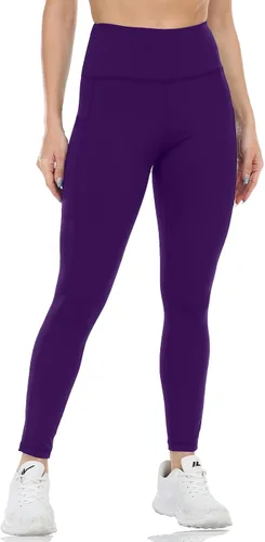 Vista 2 de SOOTHFIT Yoga Pants for Women with Pockets High Waist Yoga Fitness Buttery Soft Workout Running Sports Gym Leggings with Mesh