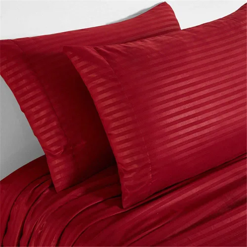 Vista 24 de ARlinen Funda de almohada tamaño Queen estándar, fundas de almohada de algodón sólido burdeos de 20 x 30 pulgadas