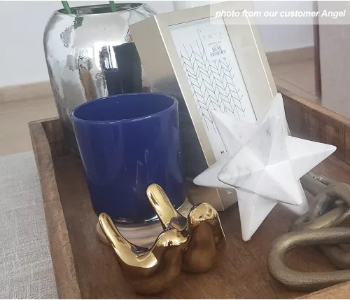 Vista 3 de Decoración de cerámica para el hogar, diseño de pájaros dorados, decoración de casa de campo, 2 piezas