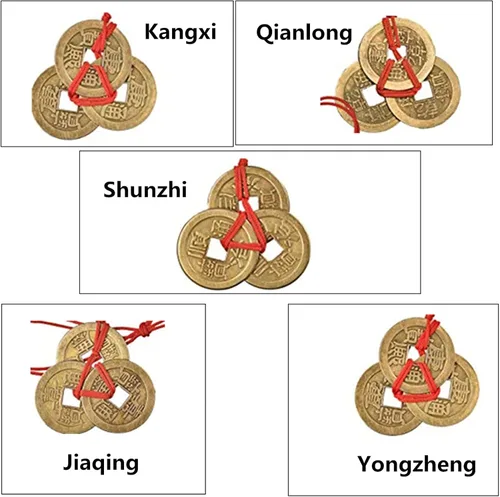 Vista 5 de Amuleto japonés Omamori de buena suerte, bolsita colgante y 5 monedas de Feng Shui chinas, pulsera de 2 monedas para buena suerte y salud