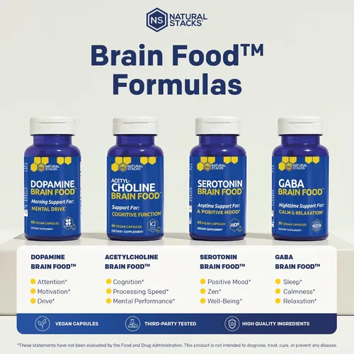 Vista 4 de Natural Stacks - Alimento cerebral de acetilcolina con colina Alpha GPC - Ayuda a limpiar la niebla cerebral, mejora el impulso mental y el estado