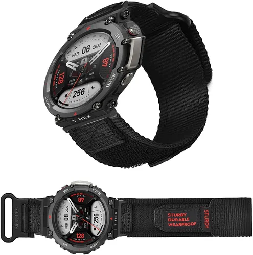 Vista 2 de Lamshaw Compatible con Amazfit T-Rex 2 bandas, correa deportiva de nailon resistente con diseño de bucle tejido compatible con Amazfit T-Rex 2 Smart