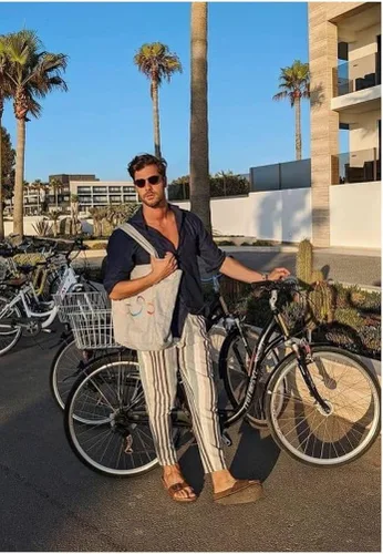 Vista 5 de JMIERR Camisa de vestir de manga larga con botones y lino de algodón para hombre