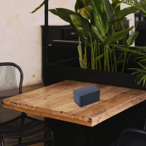 Vista 2 de DOITOOL Caja rectangular de almacenamiento de té de hojalata de 5.11 x 3.14 x 2.55 pulgadas, contenedor portátil de metal pequeño para hojas de té