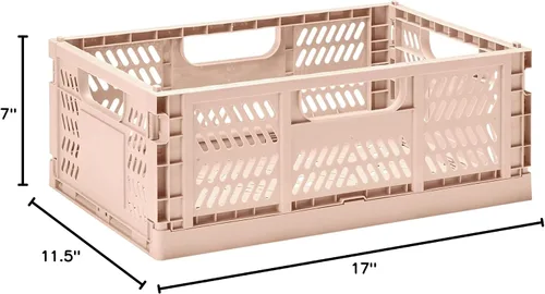 Vista 9 de 3 Sprouts Caja plegable de plástico reciclado, caja de almacenamiento plegable apilable para organización para adultos y niños, caja de plástico