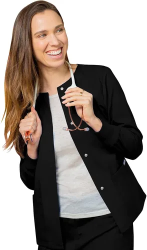 Vista 5 de Adar Universal Scrubs for Women - Round Neck Warm-Up Scrub Jacket