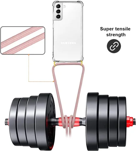 Vista 2 de Funda cruzada para Samsung Galaxy S22 Plus con correa ajustable para el cuello, funda de teléfono con cordón para Galaxy S22 +, funda protectora