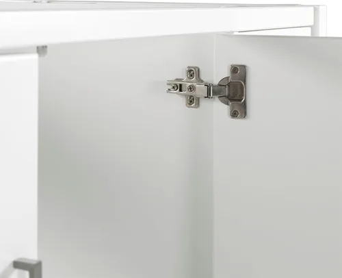 Vista 11 de Harrison - Mueble de tocador de 60 pulgadas de ancho solamente, construcción moderna de madera de pino maciza, herrajes de níquel, cajones de cierre