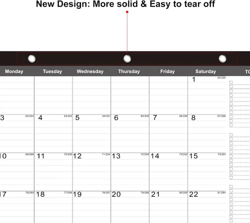 Vista 2 de TOWWI Calendario de Escritorio 2025-2026, 17"x12" Calendario Mensual de Escritorio para Hogar, Oficina, Familia con Lista de Tareas Pendientes
