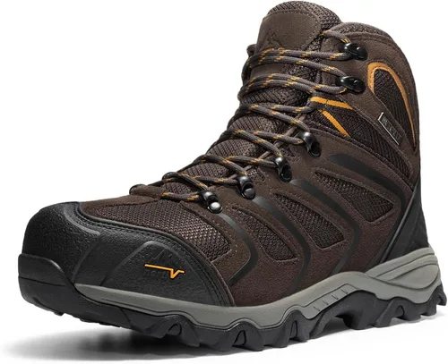 Vista 12 de NORTIV 8 Botas de trabajo impermeables para hombres botas de construcción de seguridad con punta de acero ARMADILLO-STL