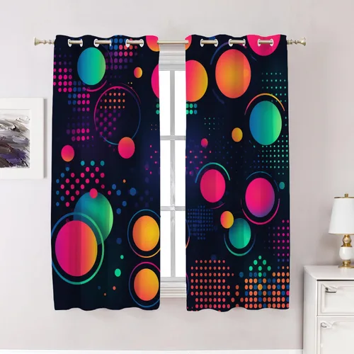 Vista 121 de Cortinas opacas de cocina con pintura al óleo de Europa rosa y negra para ventanas, cenefas opacas modernas de torre Eiffel de poliéster multicapa