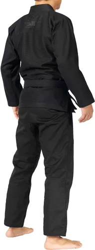 Vista 4 de FUJI Uniforme de Jiu Jitsu Brasileño de Estilo Versátil Todo Terreno Negro (letras negras)