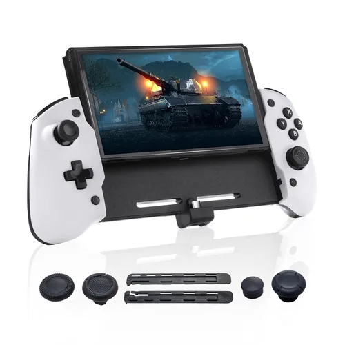 Vista 28 de ECHZOVE Upgrade Nintendo Switch OLED Controller Grip - Ergonomic Animal Crossing Style Controller with Joystick, NFC, Turbo, Six-Axis Gyro, Dual