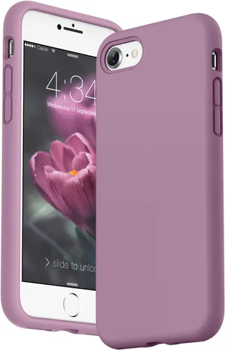 Vista 12 de Surphy - Carcasa de silicona compatible con iPhone SE 2020, iPhone 8, iPhone 7, funda de silicona líquida (con forro de microfibra) para iPhone 7