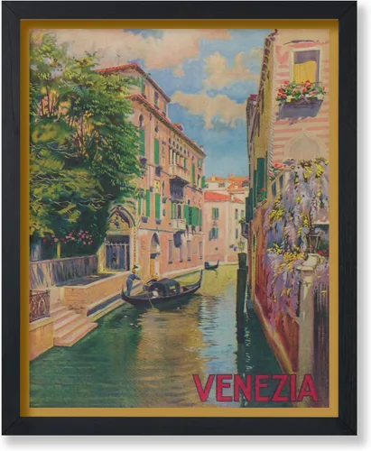 Vista 22 de Poster Master Póster de viaje vintage, impresión de turismo retro, regalo para viajeros, amigos, Venecia, Italia, Venecia, romántico, Europa, canal