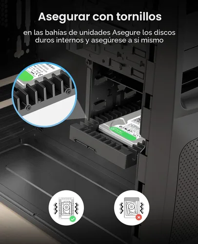 Vista 5 de ORICO 2.5 SSD SATA a 3.5 Adaptador de disco duro para bahía interna convertidora de montaje de soporte para bandeja de 7 / 9.5 / 12.5mm 2.5 pulgadas