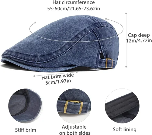 Vista 7 de Gorra vaquera de algodón ajustable unisex Azul marino