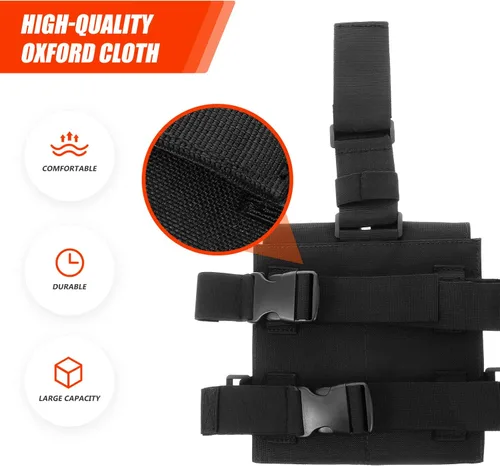 Vista 4 de BESPORTBLE Bolsa de pierna de tela Oxford para viajes, camping, senderismo, aventura, ajuste seguro para teléfonos móviles, tarjetas bancarias