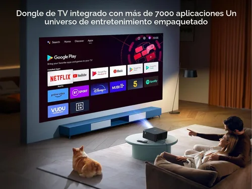 Vista 4 de Proyector 4K con Google TV, YABER K2s WiFi 6 Bluetooth, Sonido de JBL, Audio Dolby, Enfoque Automático y Keystone, Proyector de Película al Aire