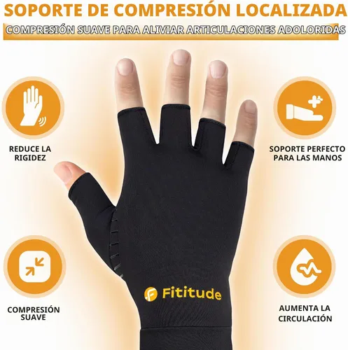 Vista 3 de Fititude Half Finger Compression Gloves with Copper Infusion for Arthritis Pain Relief and Swelling Support