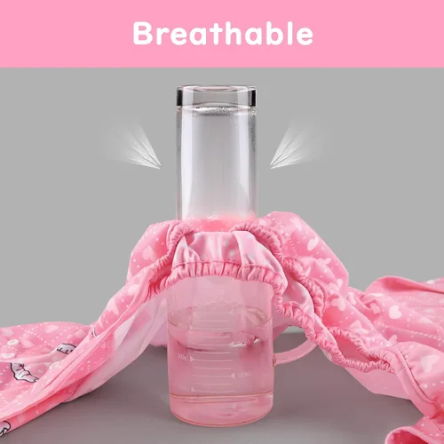 Vista 3 de Littleforbig Funda de pañal para adultos de tela impermeable reutilizable lavable ajustable - Blushing Baby S