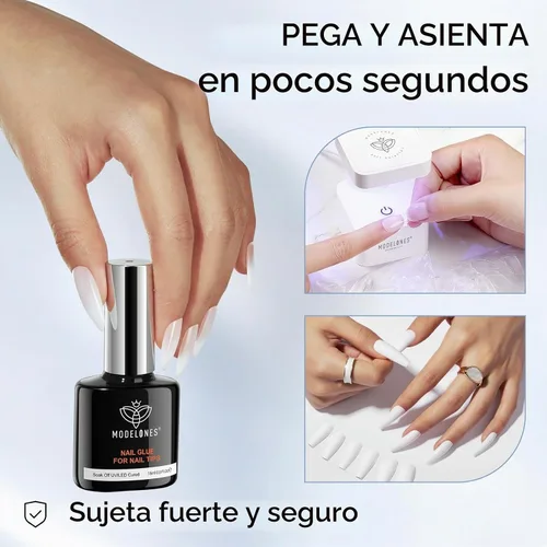 Vista 9 de modelones Pegamento de Uñas de Gel 9 en Uno Gel Base y Capa Superior Sin Limpieza Set de 2 Piezas para Esmalte de Uñas de Gel Adhesivo Extensión
