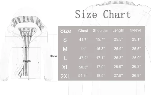 Vista 4 de OTU Chaqueta impermeable para mujer, ligera, impermeable con capucha para senderismo, viajes al exterior.