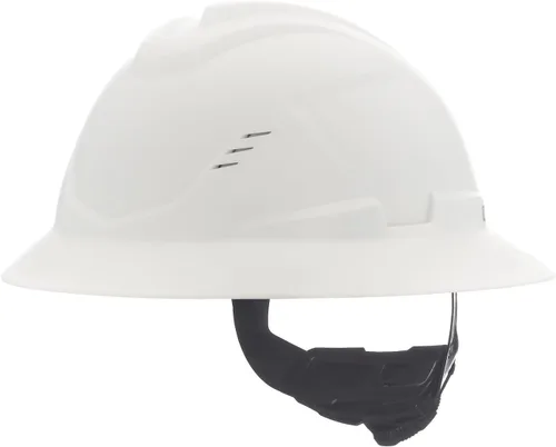 Vista 12 de MSA V-Gard C1 Casco de Ala Completa con Barrera Térmica de Enfriamiento ReflectIR y Suspensión Fas-Trac III - Utiliza Características de Negro