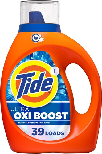 Vista 13 de Tide Ultra Oxi Boost - Detergente líquido para ropa con potencia extra de Oxi, 132 onzas líquidas, 94 cargas, removedor avanzado de manchas