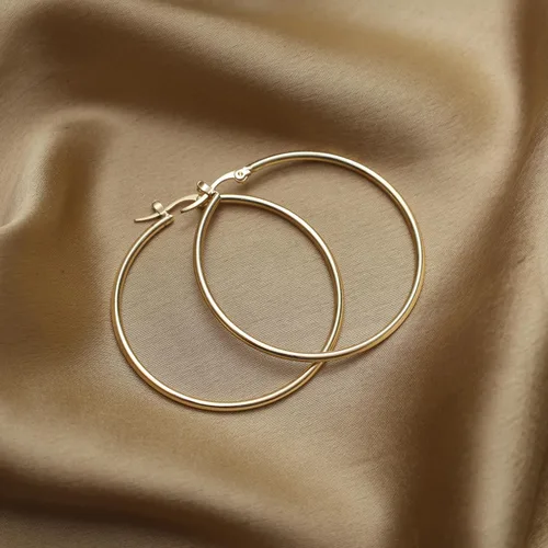 Vista 69 de Gempires - Aretes ligeros y gruesos, delicados y minimalistas, hipoalergénicos, chapados en oro, sin deslustre, diseño clásico, para uso diario