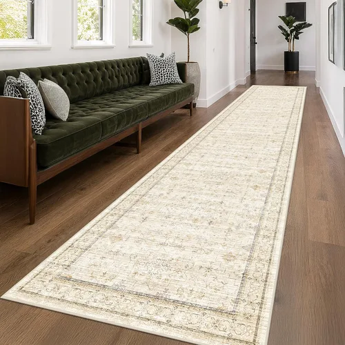 Vista 92 de Hazo Haus – Alfombra pequeña para entrada, cocina o baño, antideslizante con base de goma, resistente a las manchas y a la decoloración, diseño