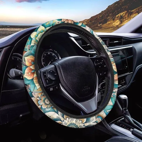 Vista 48 de Asian Dragon - Funda universal para volante de automóvil, accesorios interiores de automóvil, lavable, transpirable, funda para volante