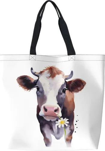 Vista 19 de Famame Canvas Tote Bag Large Women Casual Shoulder Bag Handbag Reusable Multipurpose Shopping Grocery Bag