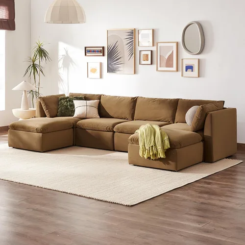 Vista 21 de mopio Sofá Seccional Modular de Gran Tamaño con Fundas Completamente Extraíbles y Almacenamiento, Convertible en Forma de U, en Forma de L