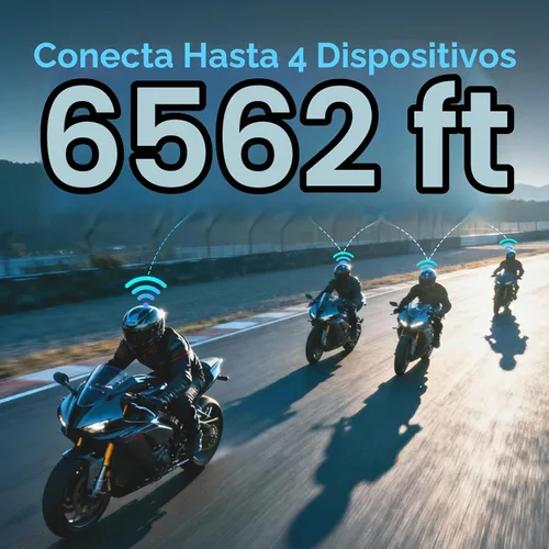 Vista 2 de vernee Altavoces Bluetooth para casco de motocicleta, 4 conductores, intercomunicador de 1.2 mi, con 2 micrófonos tipo, impermeabilidad